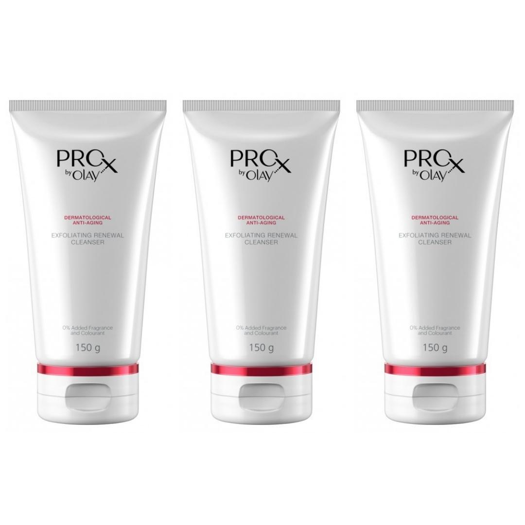 3 x ProX by Olay Anti-Aging Exfoliating Renewal Cleanser 150g