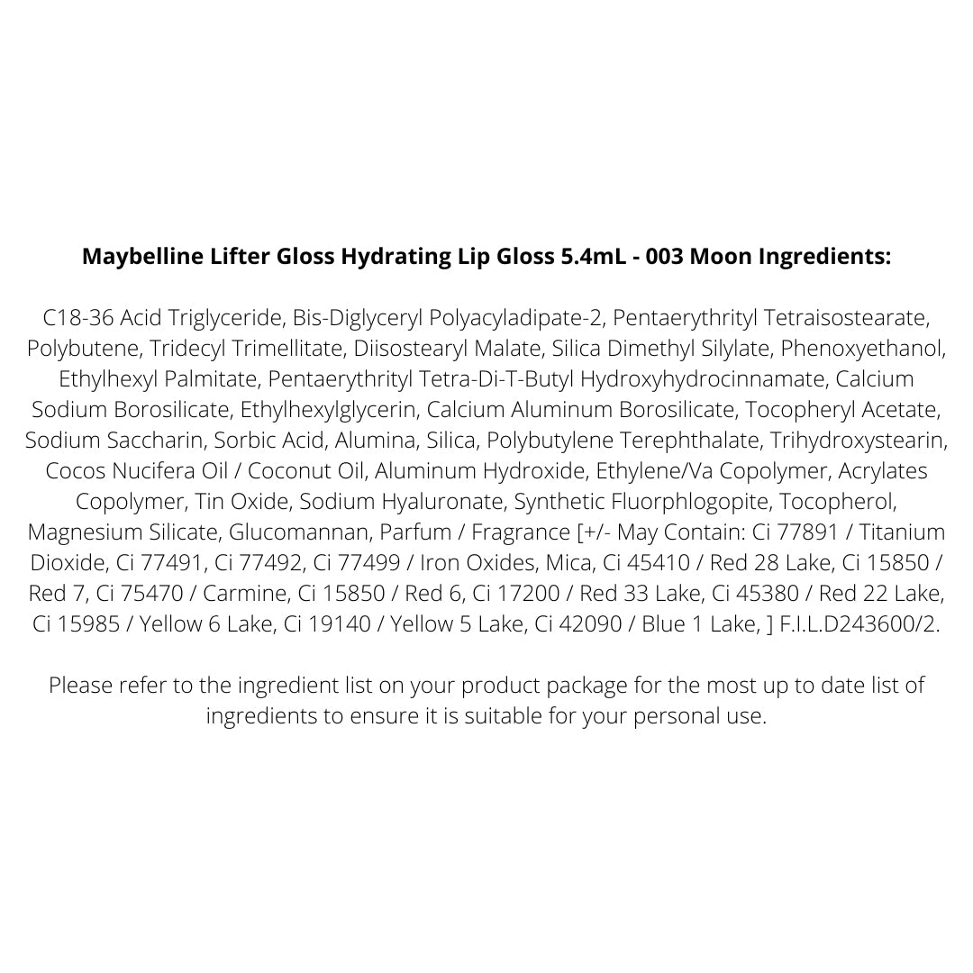 Maybelline Lifter Gloss Hydrating Lip Gloss 5.4mL - 003 Moon
