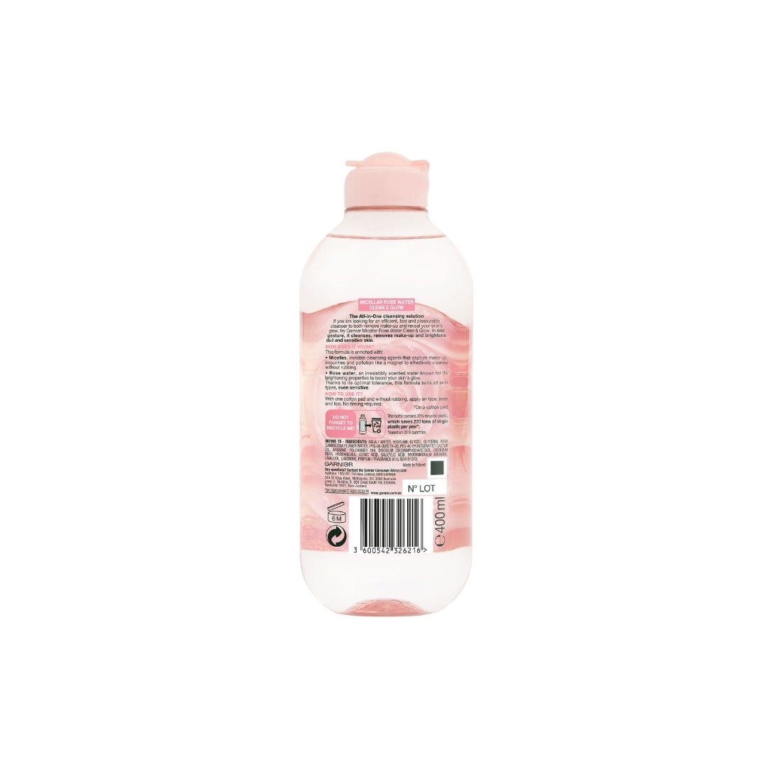 Garnier SkinActive Micellar Rose Water Clean & Glow 400ml