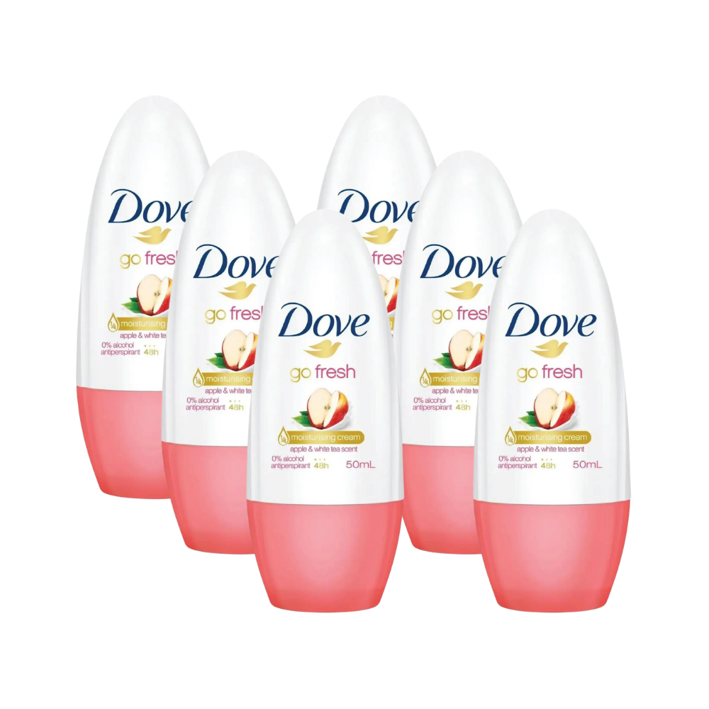 x Dove Go Fresh Deodorant Roll On Apple White Tea Scent 50mL