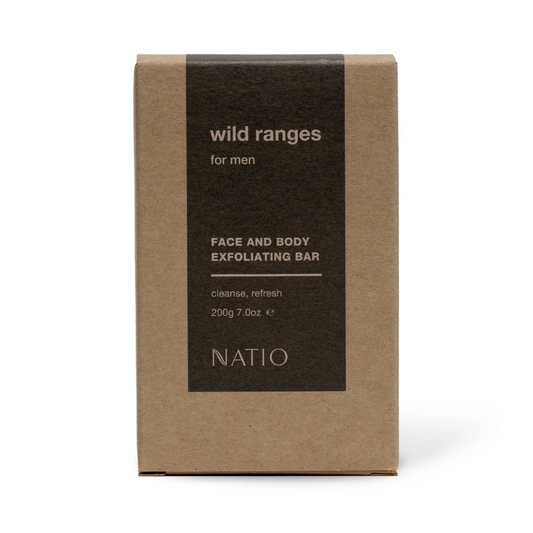 Natio Wild Ranges for Men Face and Body Exfoliating Bar 200g