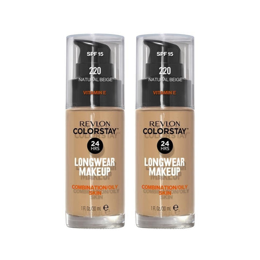 2 x Revlon ColorStay Makeup for Combination/Oily Skin 30mL - 220 Natural Beige