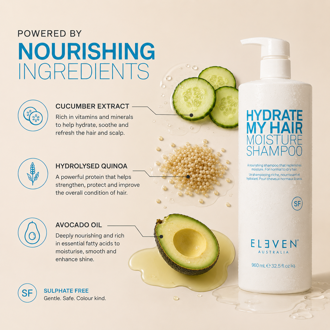 Eleven Australia Hydrate My Hair Moisture Shampoo 960mL