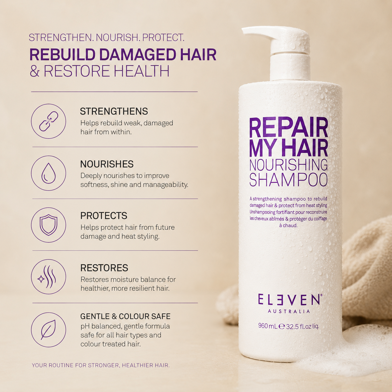 Eleven Australia Repair My Hair Nourishing Shampoo 960mL