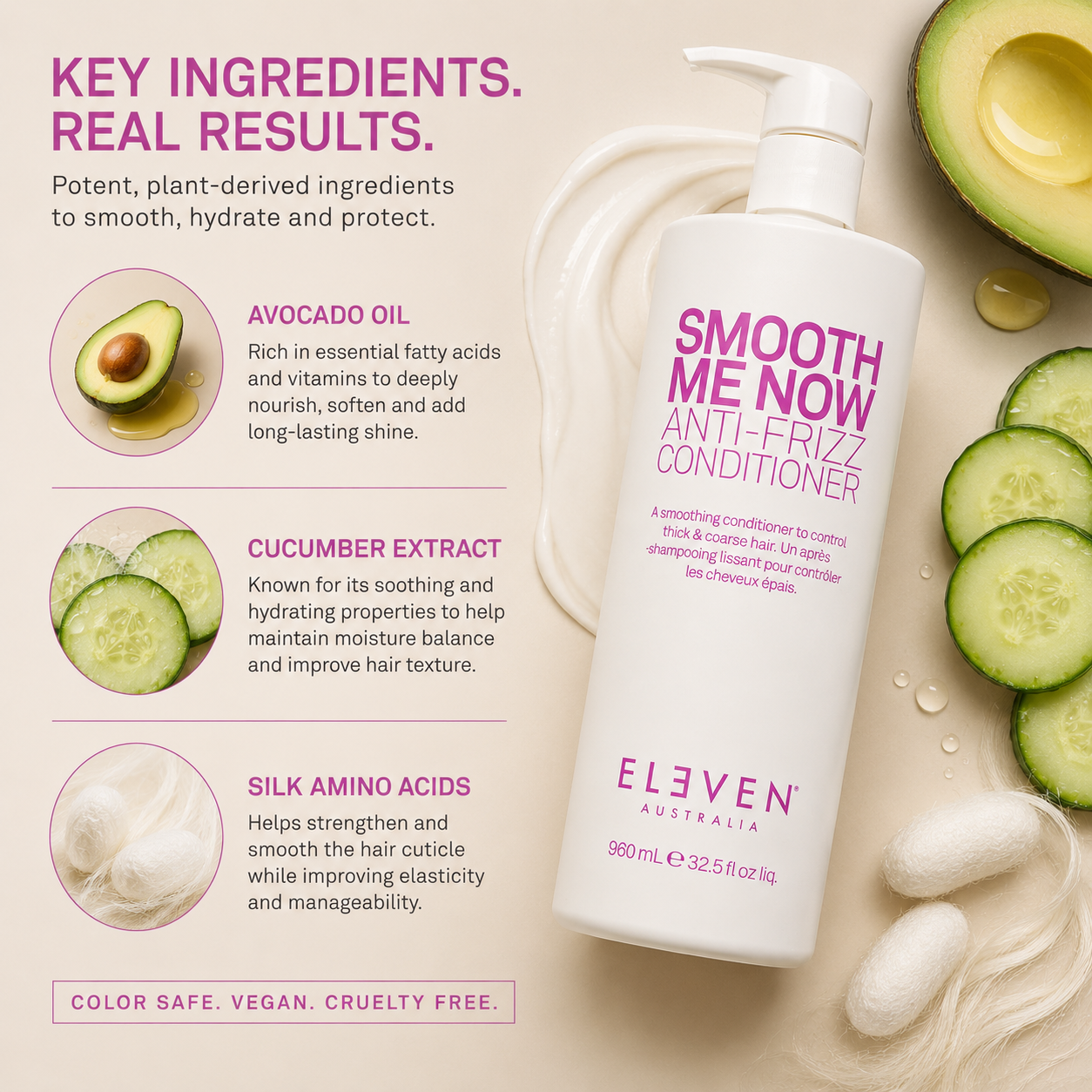 Eleven Australia Smooth Me Now Anti-Frizz Conditioner 960mL