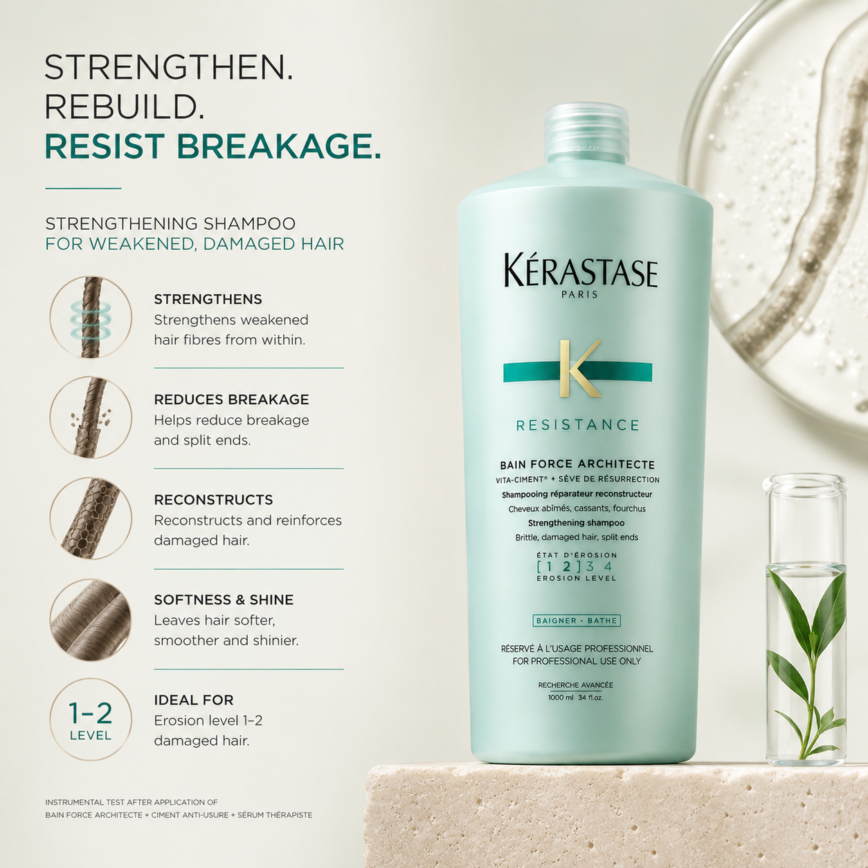 Kerastase Resistance Bain Force Architecte Shampoo 1 Litre/1000mL