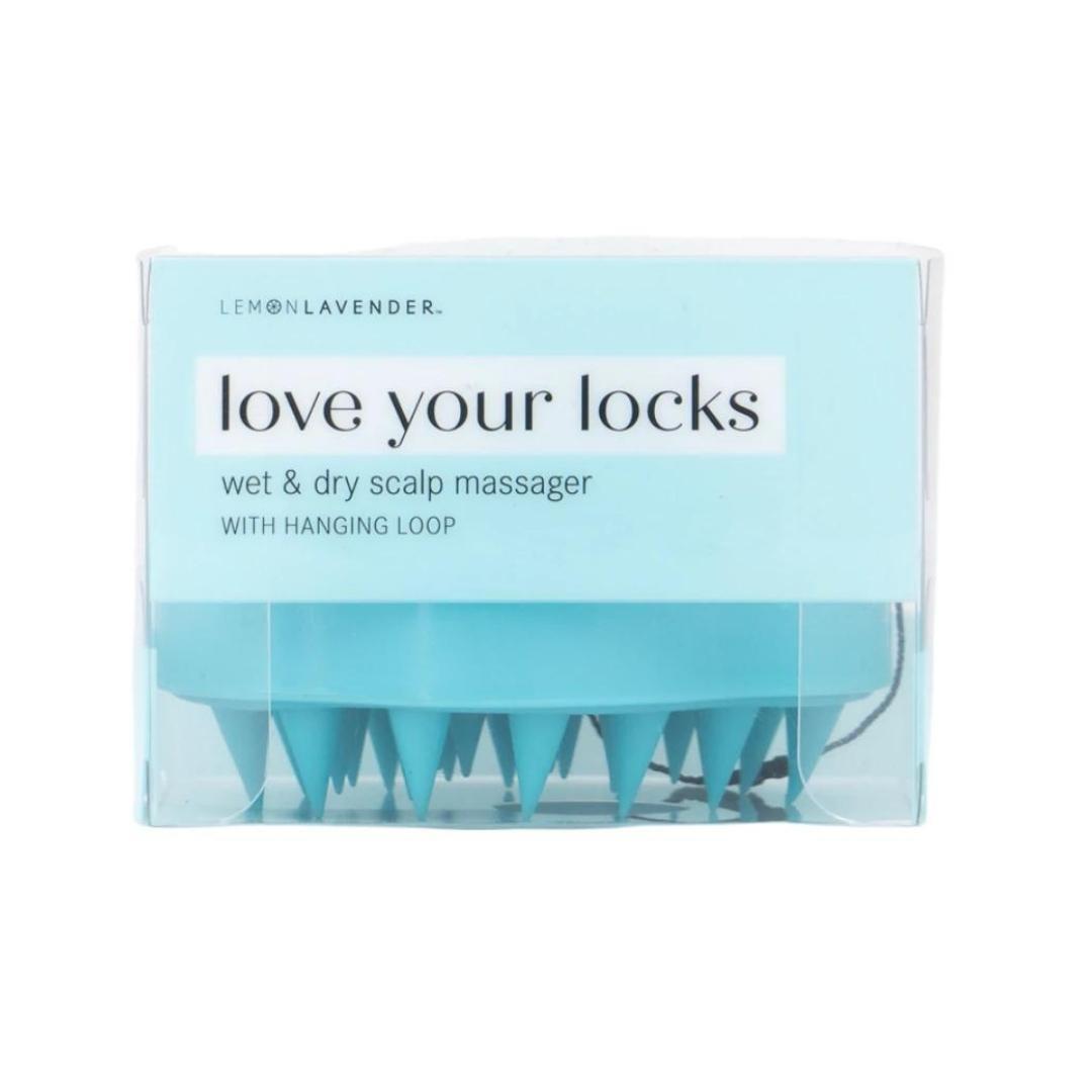 Lemon Lavender Love Your Locks Wet & Dry Scalp Massager - Blue