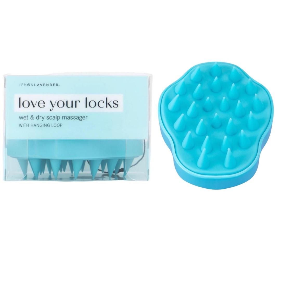 Lemon Lavender Love Your Locks Wet & Dry Scalp Massager - Blue