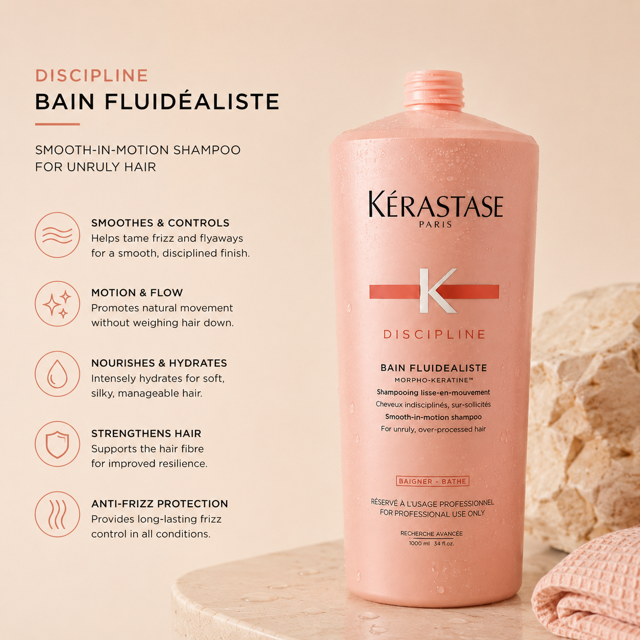 Kerastase Discipline Bain Fluidealiste Shampoo 1 Litre/1000mL