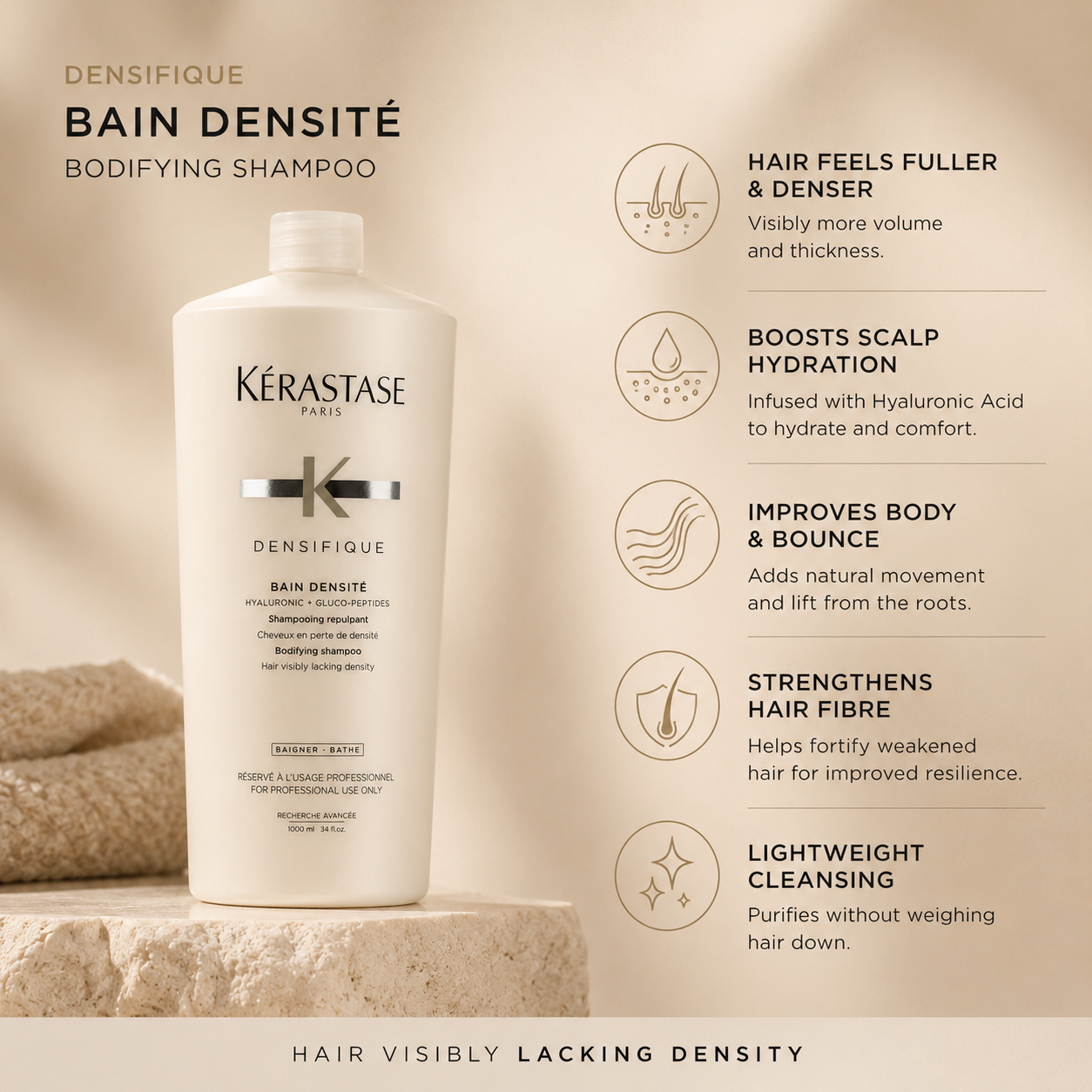 Kerastase Densifique Bain Densite Shampoo 1 Litre/1000mL