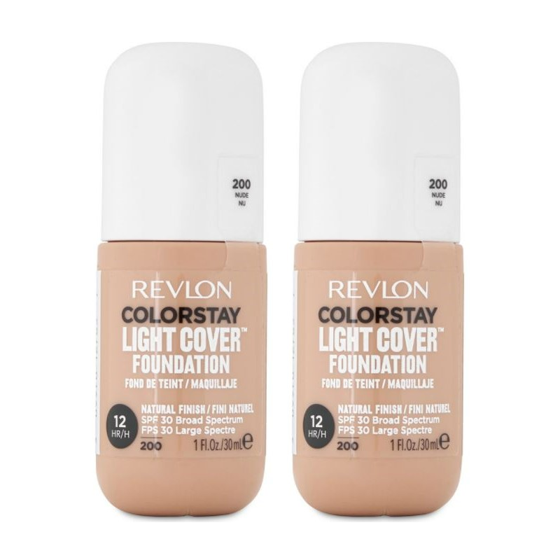 2 x Revlon ColorStay Light Cover Foundation 30mL - 200 Nude