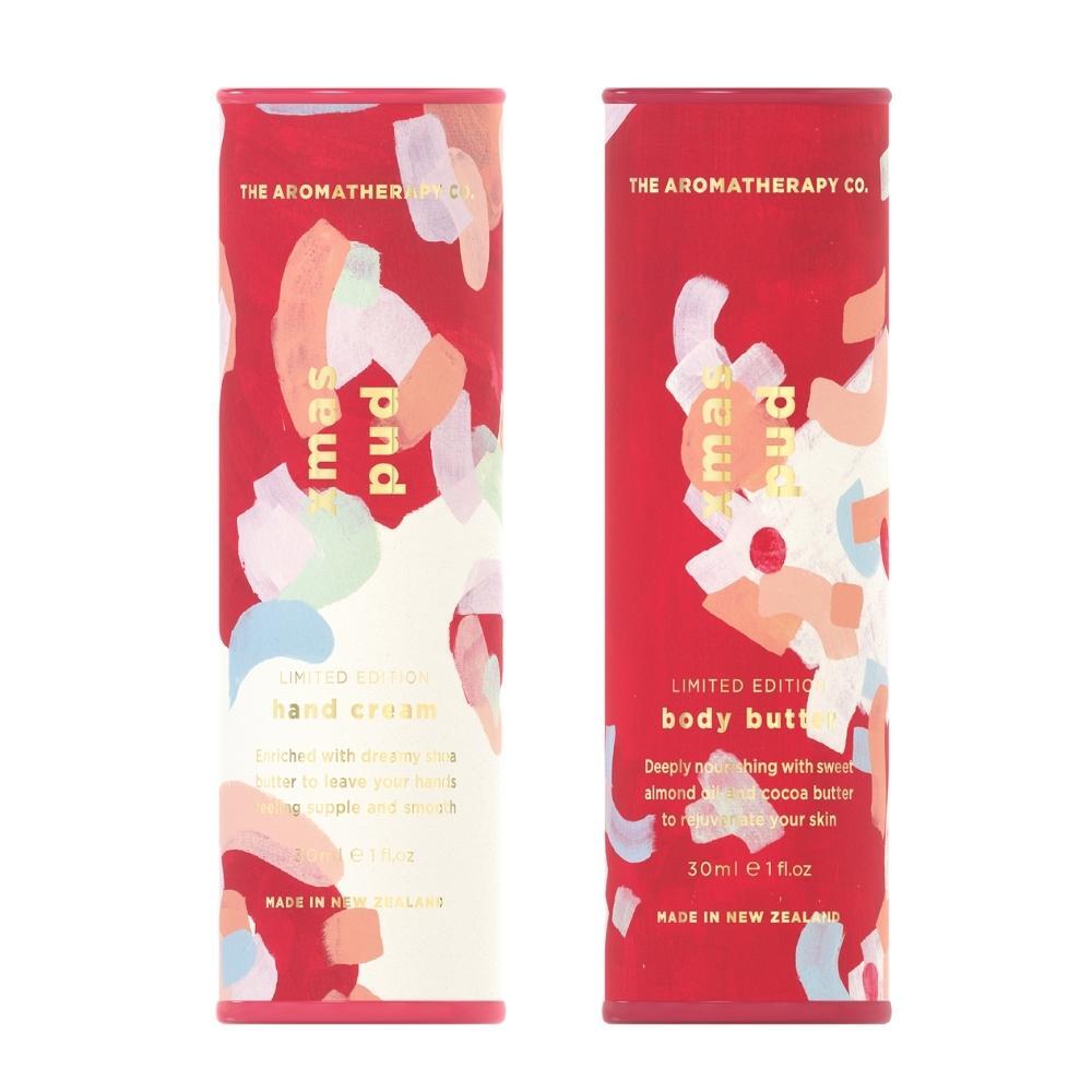 The Aromatherapy Co. Festive Favours Xmas Pud Hand Cream 30mL & Body Butter 30mL Set