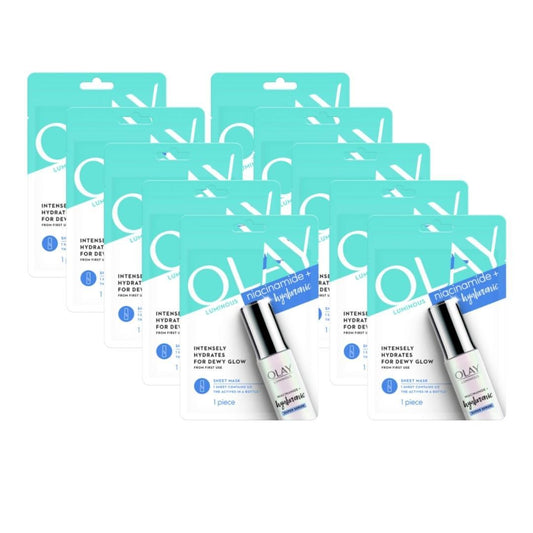 10 x Olay Luminous Sheet Face Mask Niacinamide + Hyaluronic