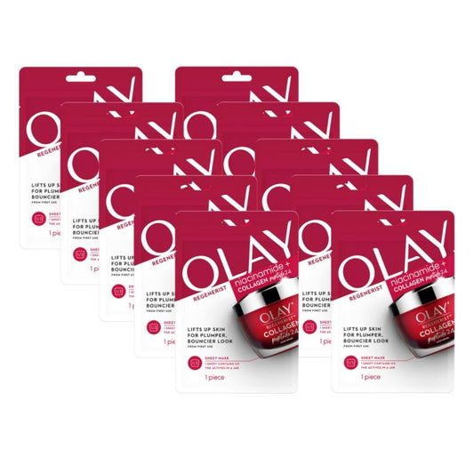 10 x Olay Regenerist Sheet Face Mask Niacinamide + Collagen Peptide 24