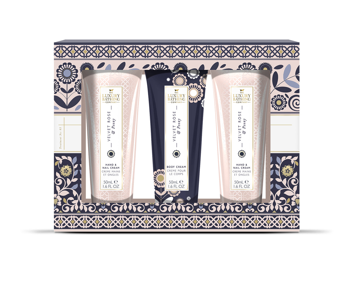 The Luxury Bathing Company Velvet Rose & Peony Hand & Body Care Trio Gift Set 3 x 50mL