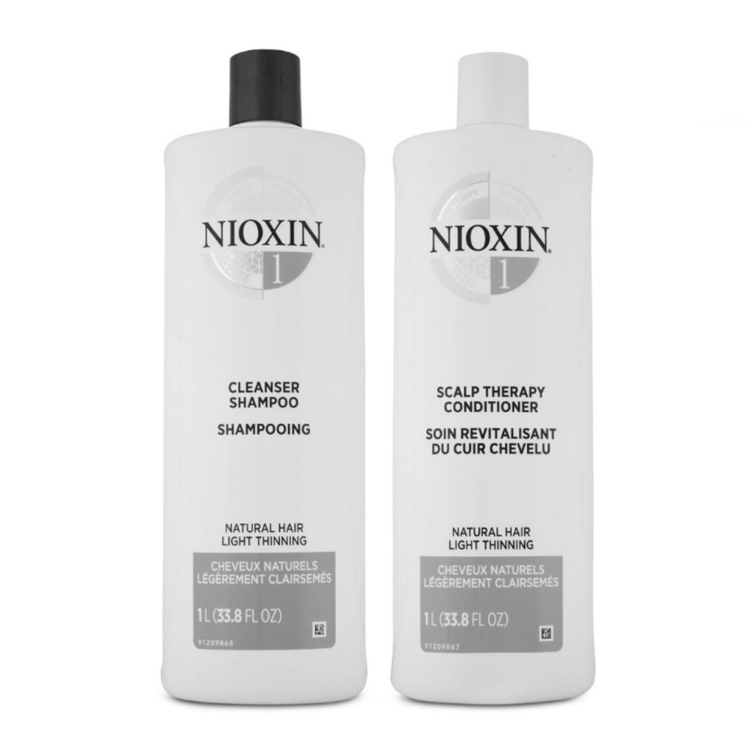 Nioxin System 1 Cleanser Shampoo & Scalp Therapy Conditioner 1L Duo