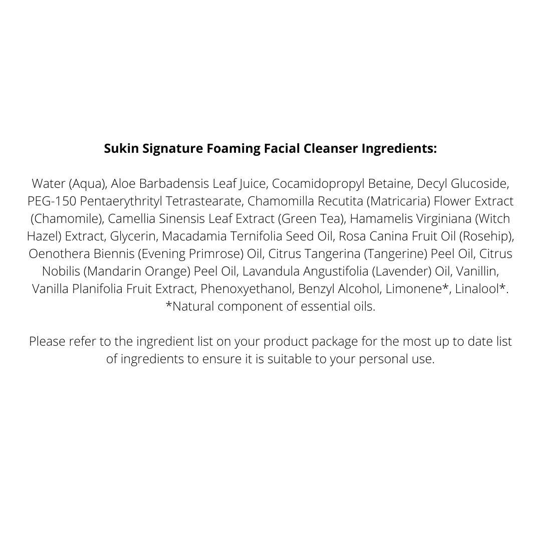 3 x Sukin Signature Foaming Facial Cleanser 125mL