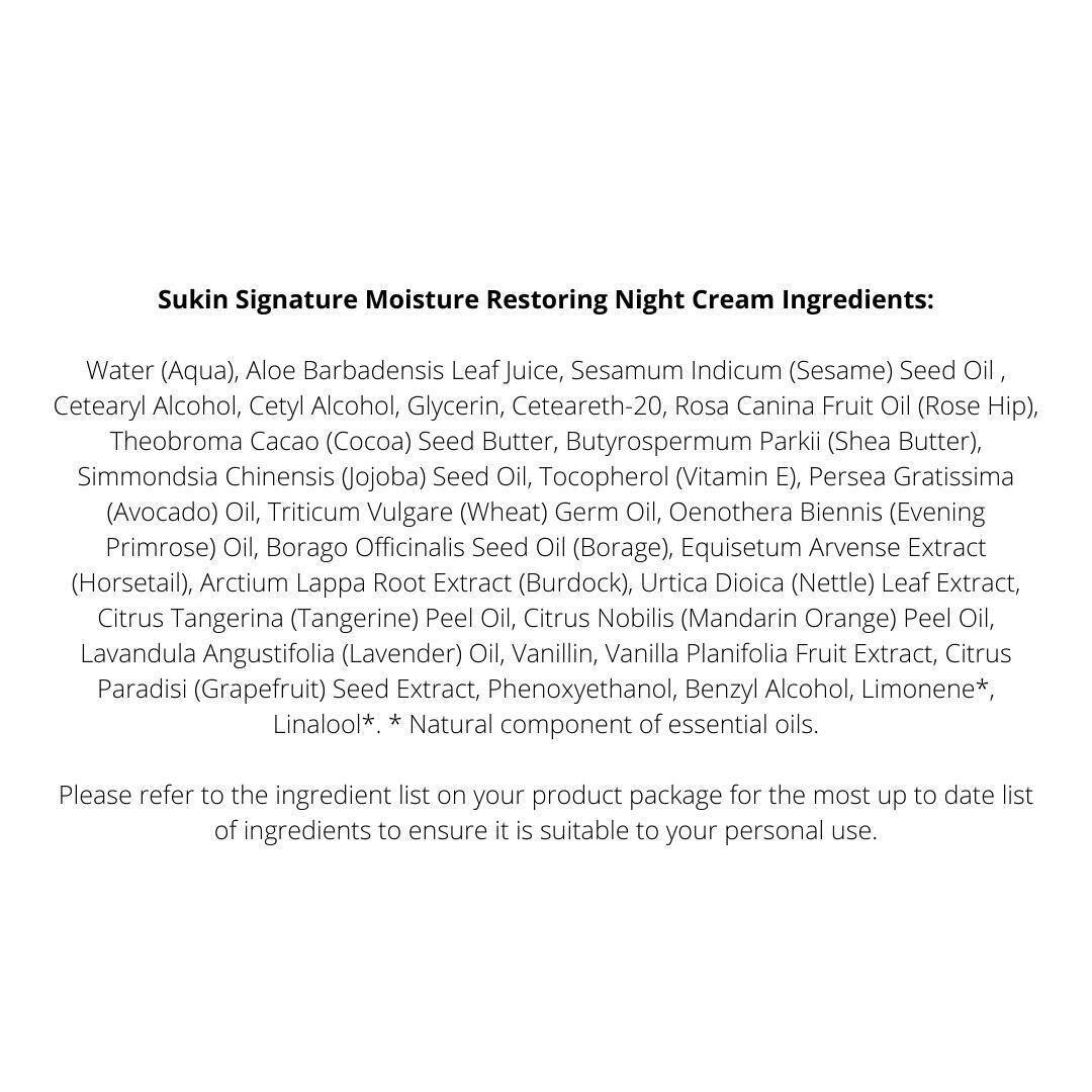 3 x Sukin Signature Moisture Restoring Night Cream 120mL