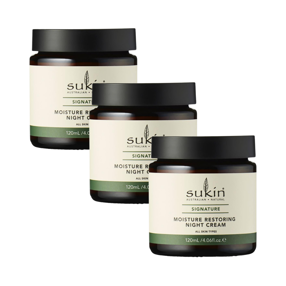 3 x Sukin Signature Moisture Restoring Night Cream 120mL