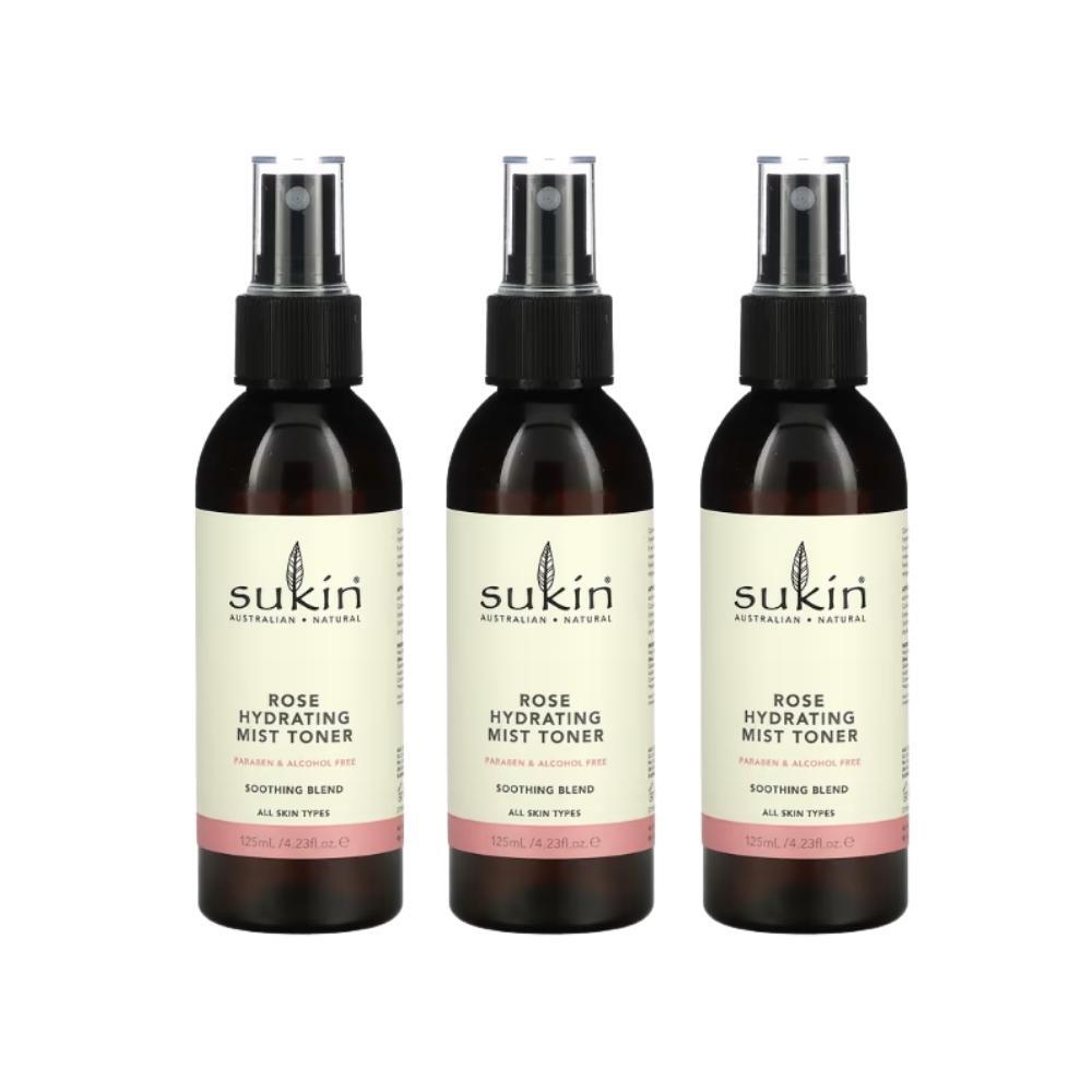 3 x Sukin Rose Hydrating Mist Toner 125mL