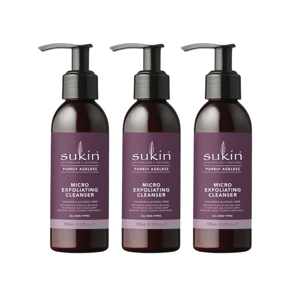 3 x Sukin Purely Ageless Micro Exfoliating Cleanser 125mL