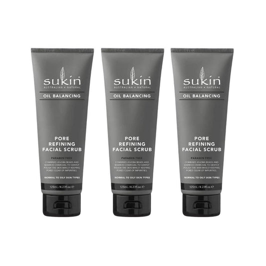 3 x Sukin Oil Balancing Pore Refining Facial Scrub 125mL