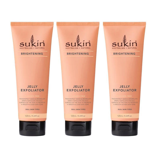 3 x Sukin Brightening Jelly Exfoliator 125mL