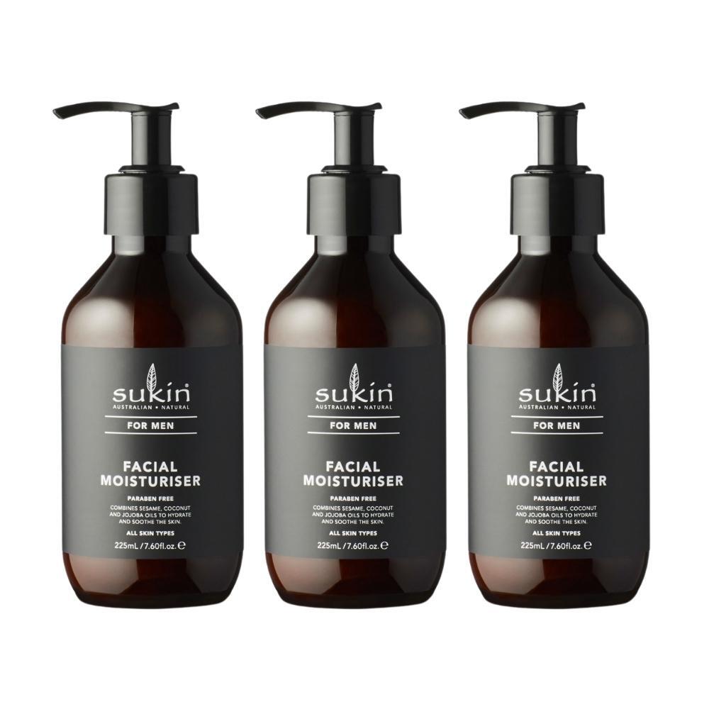 3 x Sukin For Men Facial Moisturiser 225mL