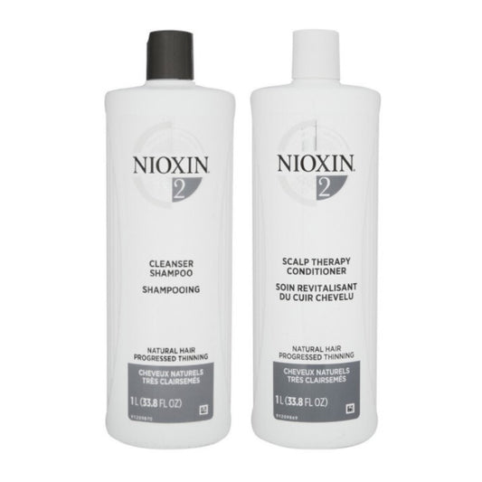 Nioxin System 2 Cleanser Shampoo & Scalp Therapy Conditioner 1L Duo