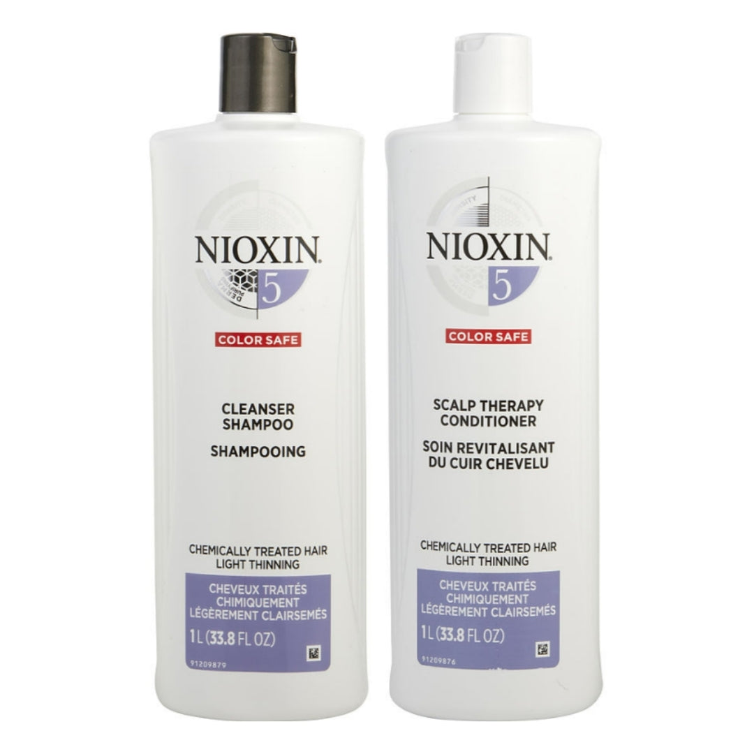 Nioxin System 5 Cleanser Shampoo & Scalp Therapy Conditioner 1L Duo