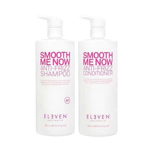 Eleven Australia Smooth Me Now Anti-Frizz Shampoo & Conditioner 960mL Duo