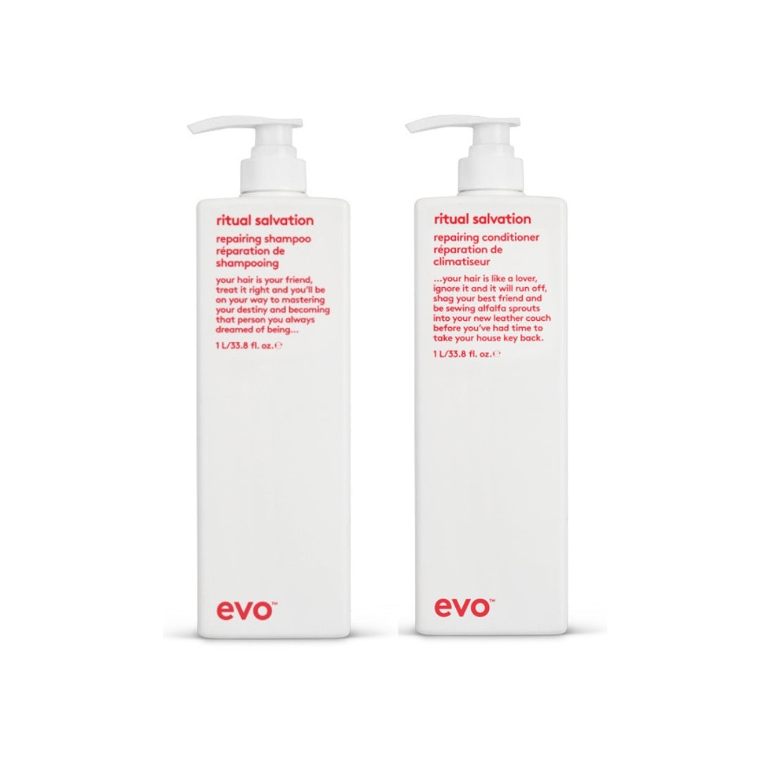 Evo Ritual Salvation Repairing Shampoo & Conditioner 1 Litre Duo