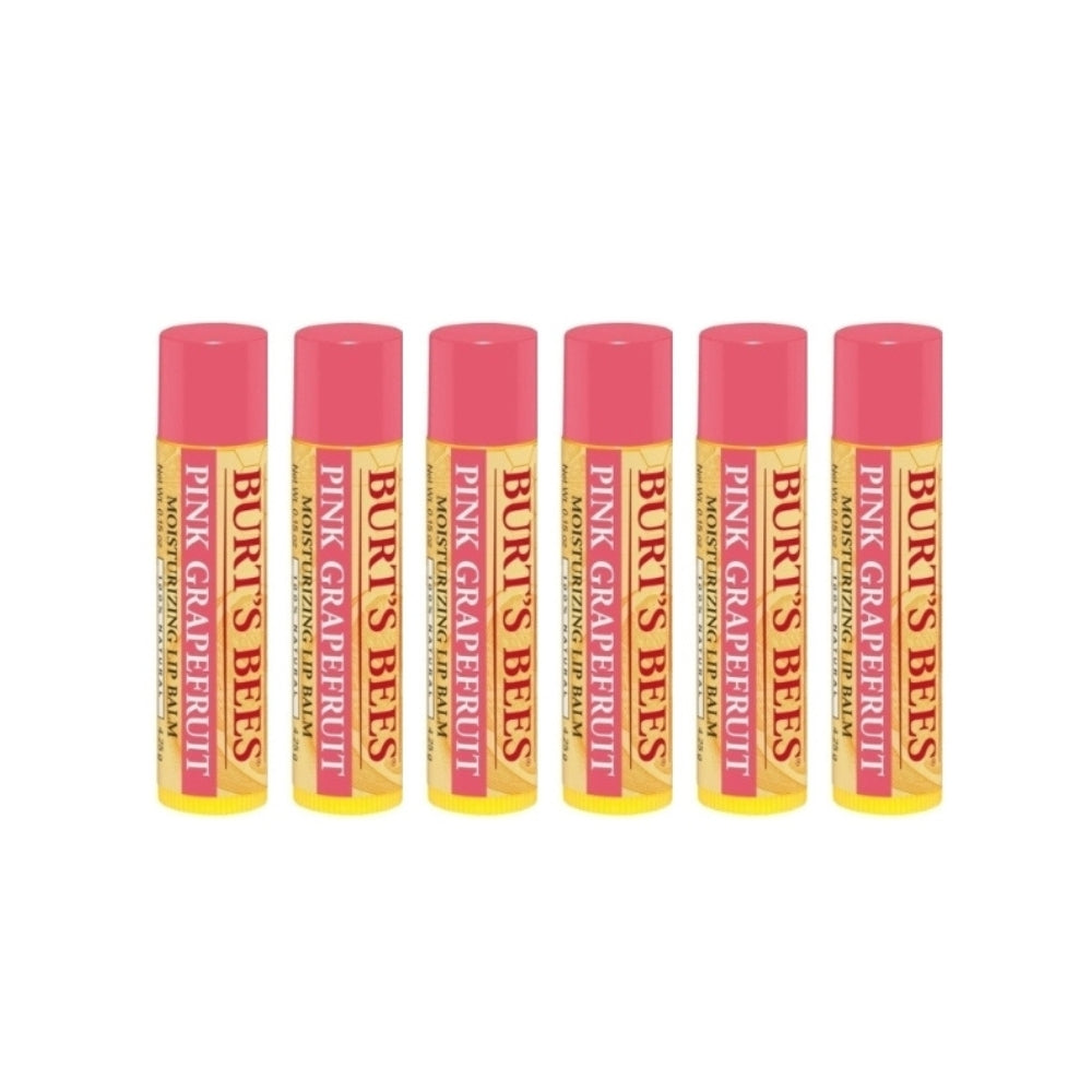 6 x Burt's Bees Pink Grapefruit Lip Balm 4.25g