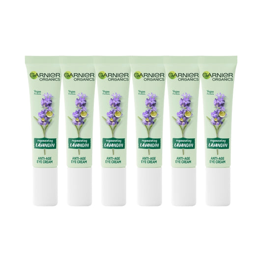 6 x Garnier Organics Regenerating Lavandin Anti-Age Eye Cream 15mL