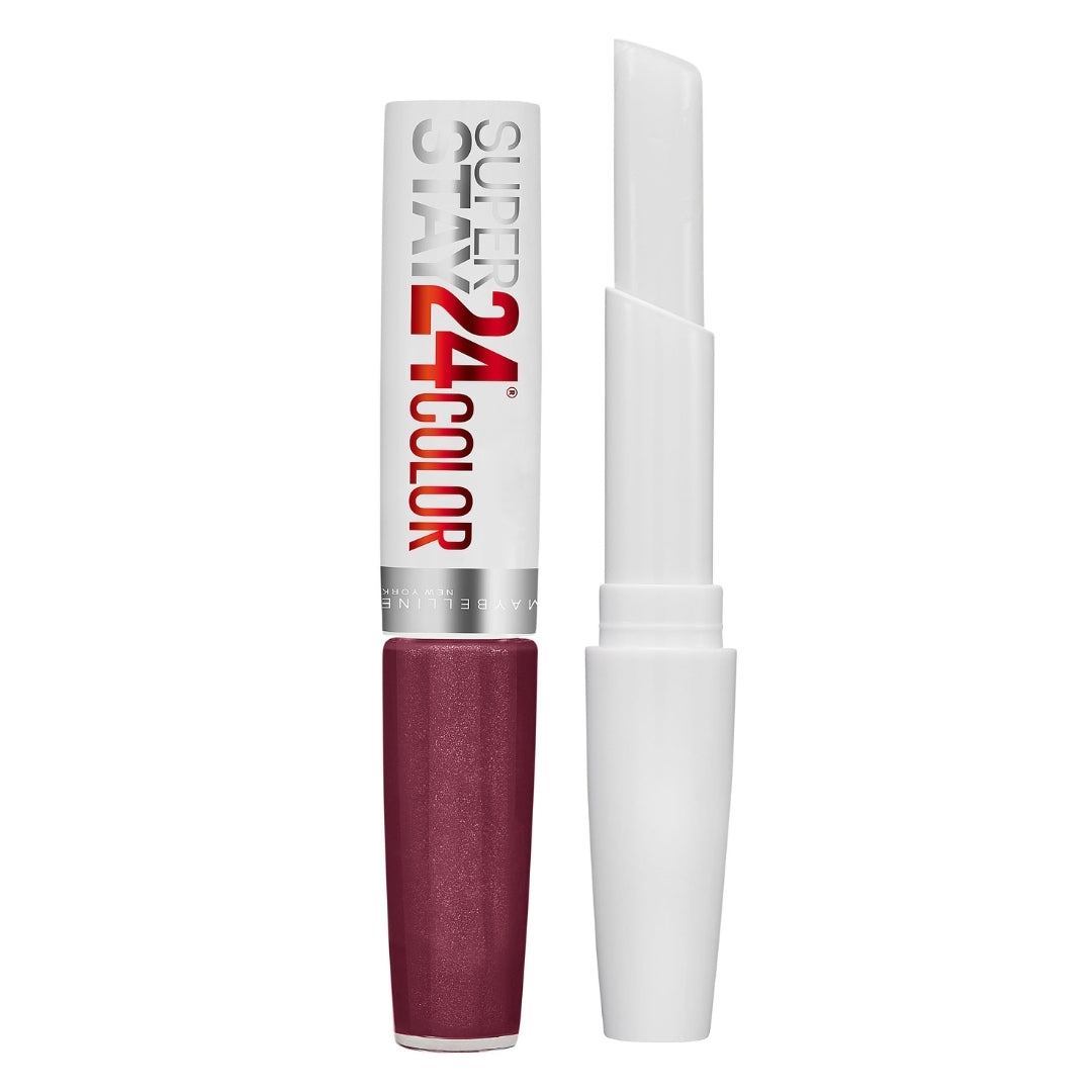 2 x Maybelline SuperStay 2-Step Longwear Liquid Lipstick 4.1mL - 50 Unlimited Raisin