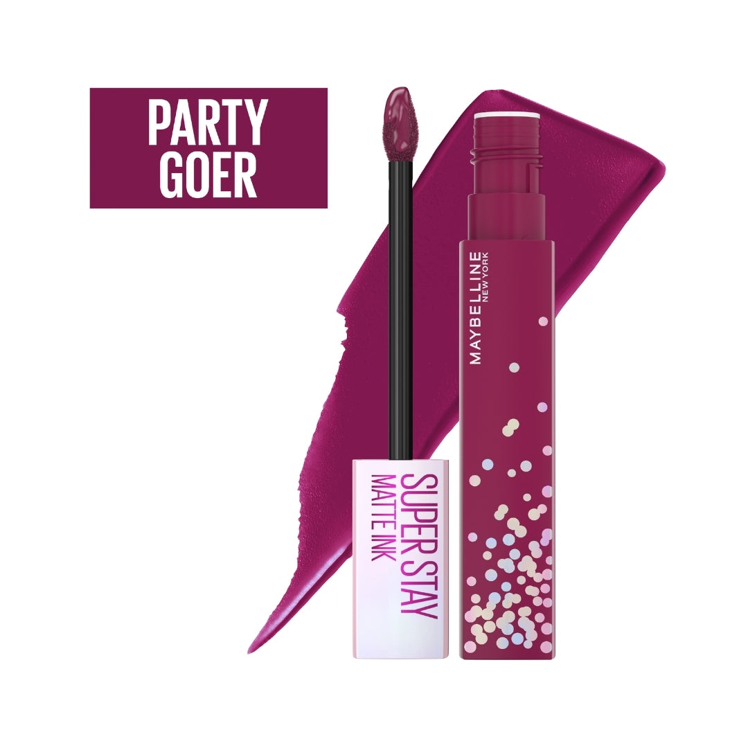 2 x Maybelline SuperStay Matte Ink Longwear Birthday Edition Liquid Lipstick 5mL - 410 Party Goer