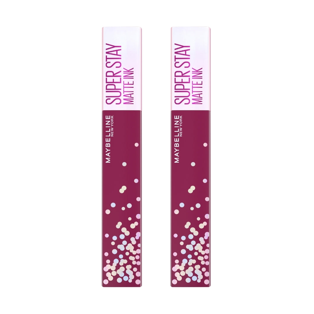 2 x Maybelline SuperStay Matte Ink Longwear Birthday Edition Liquid Lipstick 5mL - 410 Party Goer