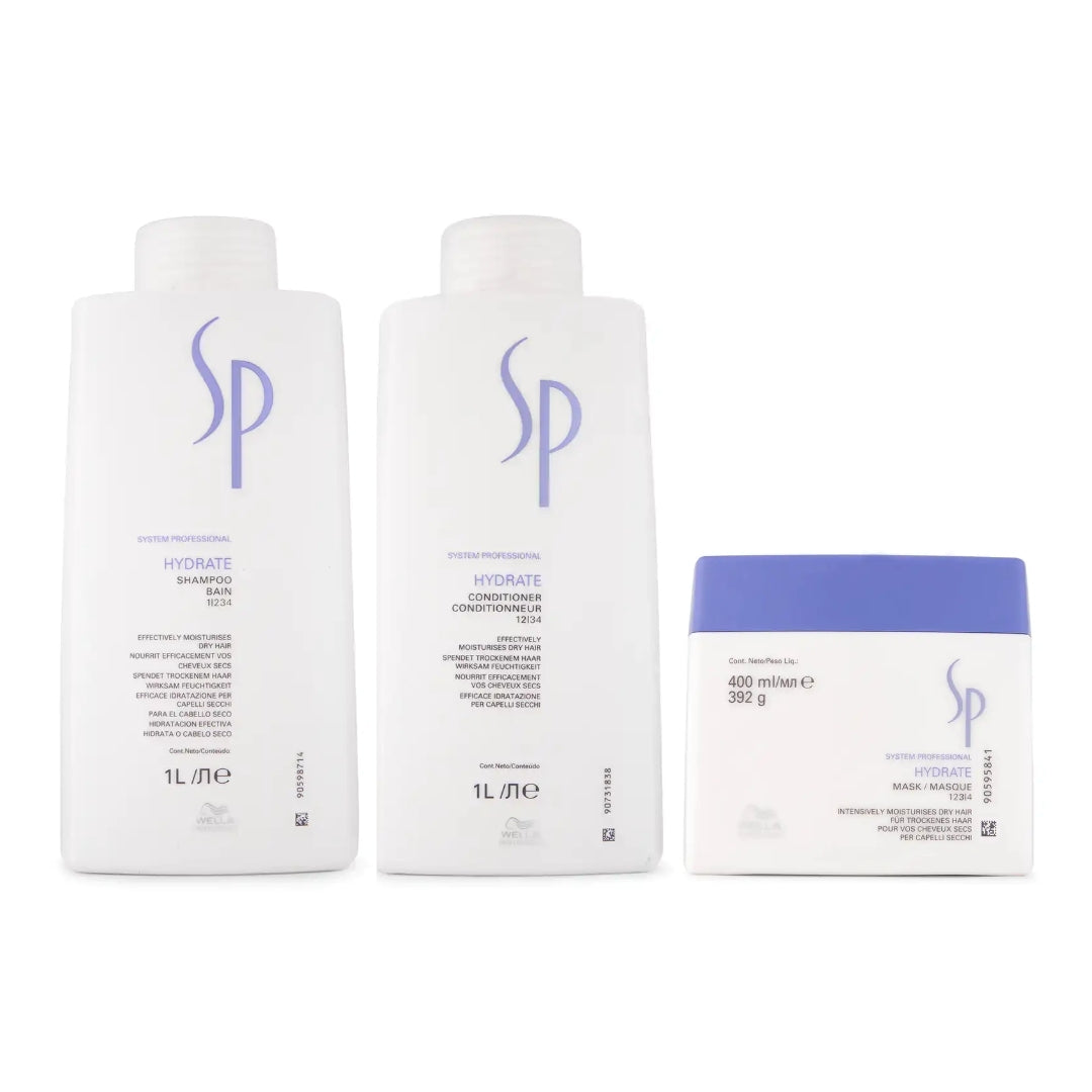 Wella System Professional Hydrate Shampoo, Conditioner & Mask Trio