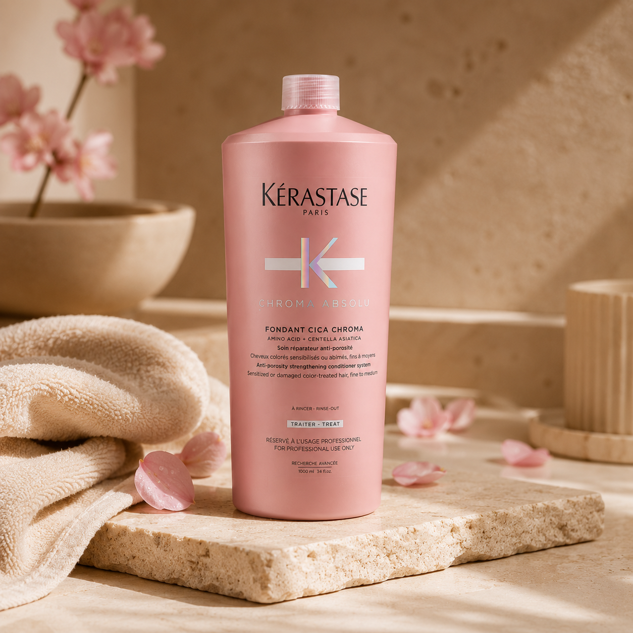 Kerastase Chroma Absolu Fondant Cica Chroma Conditioner Treatment 1 Litre/1000mL