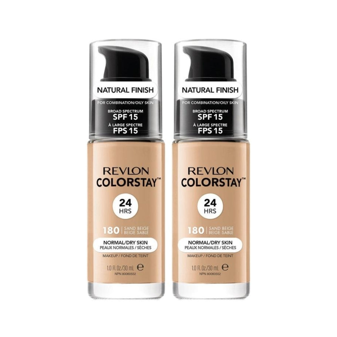 2 x Revlon ColorStay Makeup for Normal/Dry Skin 30mL - 180 Sand Beige