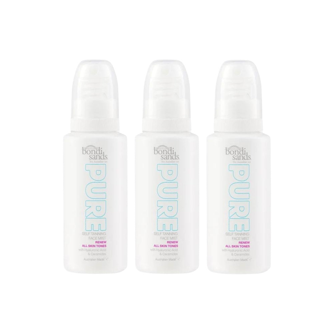 3 x Bondi Sands Pure Self Tanning Face Mist Renew 70mL