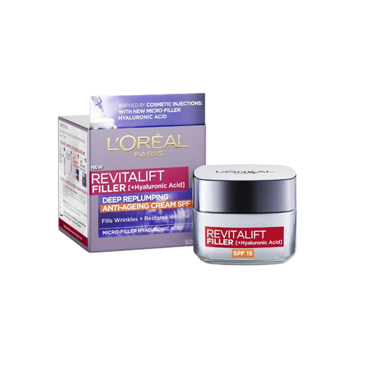 L'Oreal Paris Revitalift Filler [+Hyaluronic Acid] Deep Replumping Anti-Ageing Day Cream SPF15 50mL