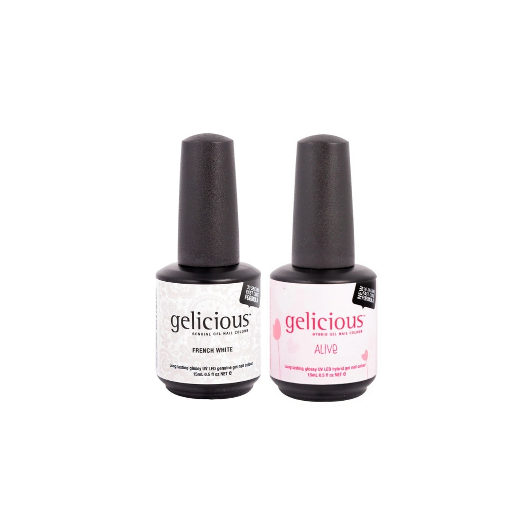 Gelicious Duo Kit - French White & Alive 2 x 15mL