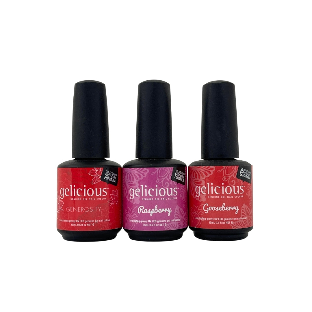 Gelicious Trio Kit - Generosity, Gooseberry & Raspberry 3 x 15mL