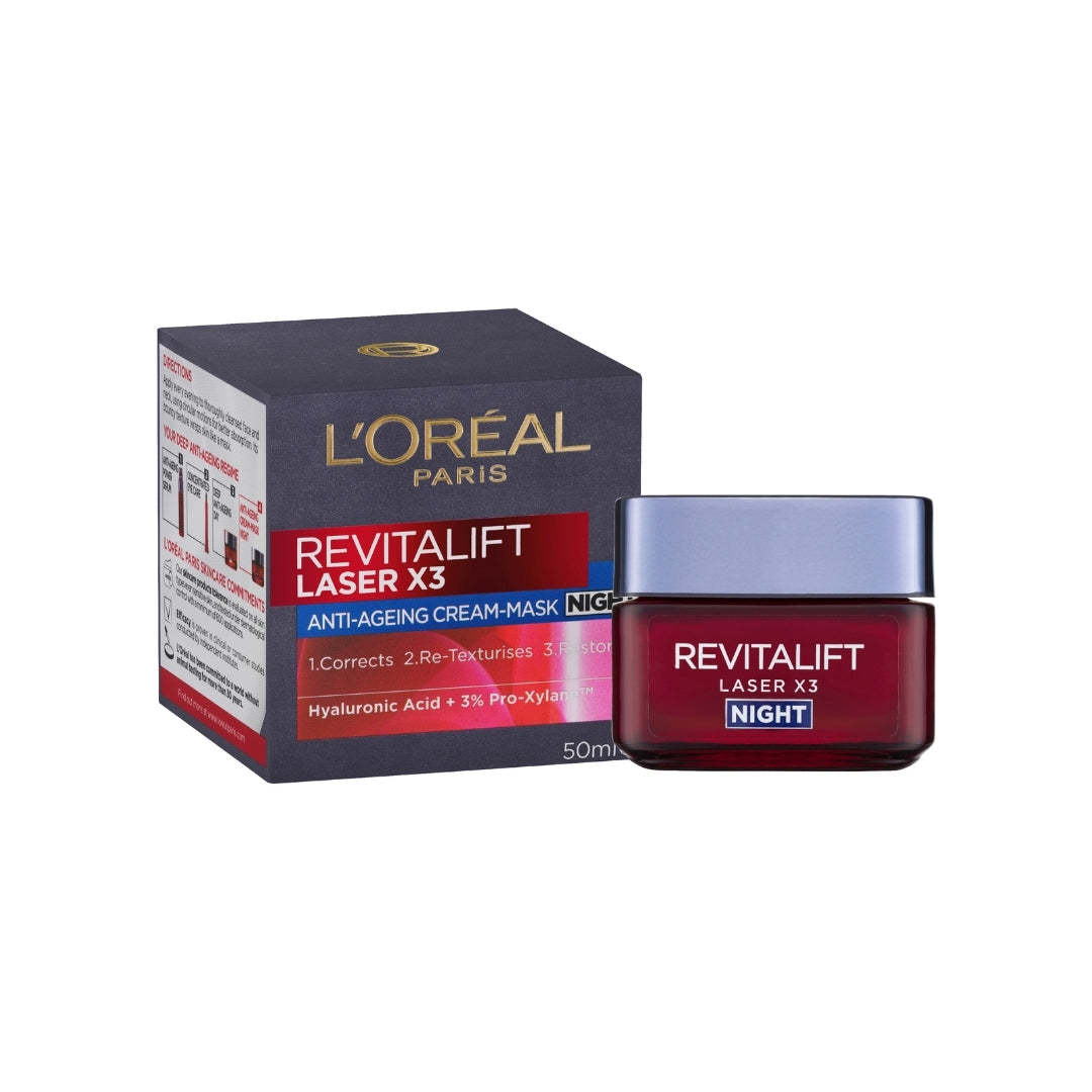 L'Oreal Paris Revitalift Laser X3 Anti-Ageing Cream-Mask Night 50mL