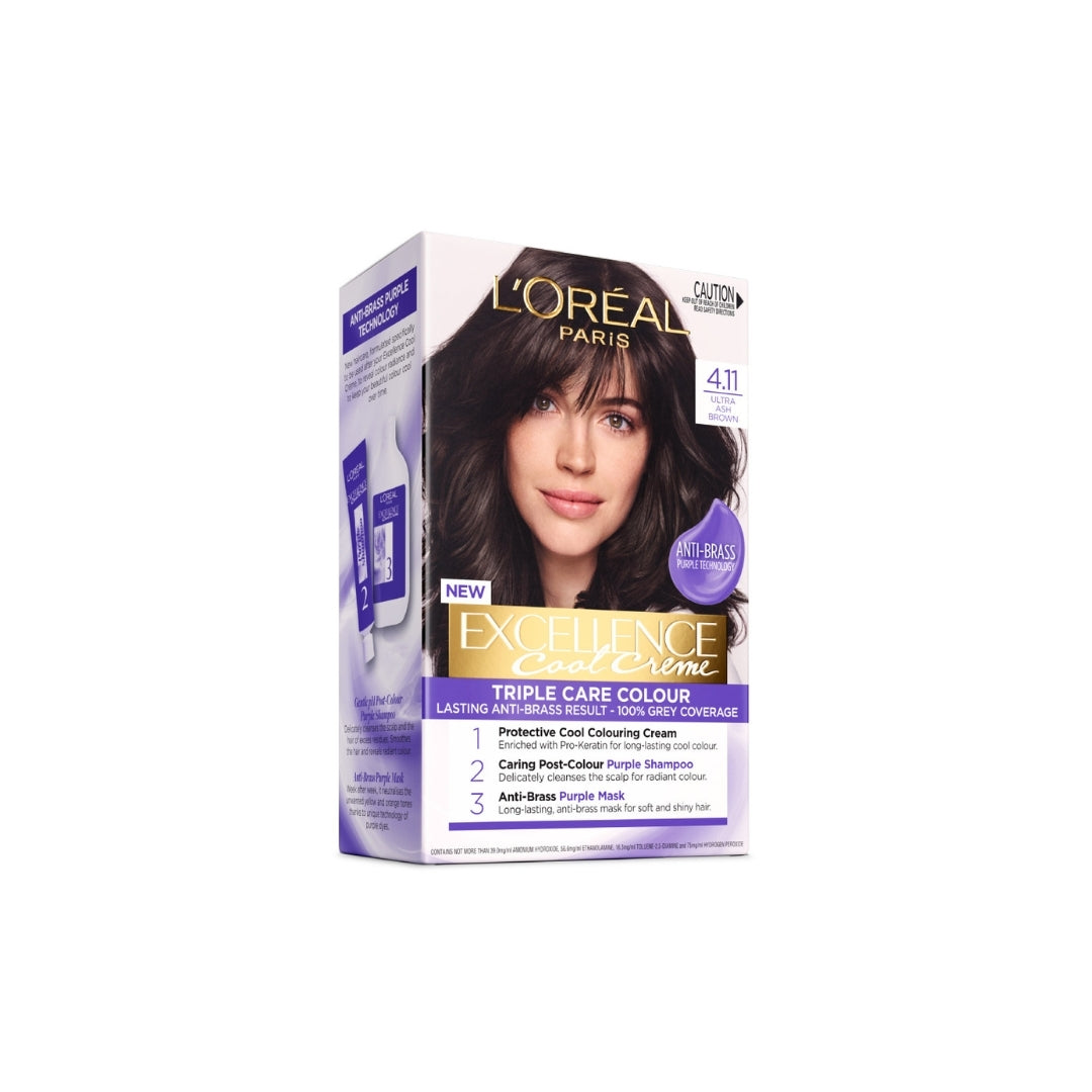 L'Oreal Paris Excellence Cool Creme Permanent Hair Colour - 4.11 Ultra Ash Brown