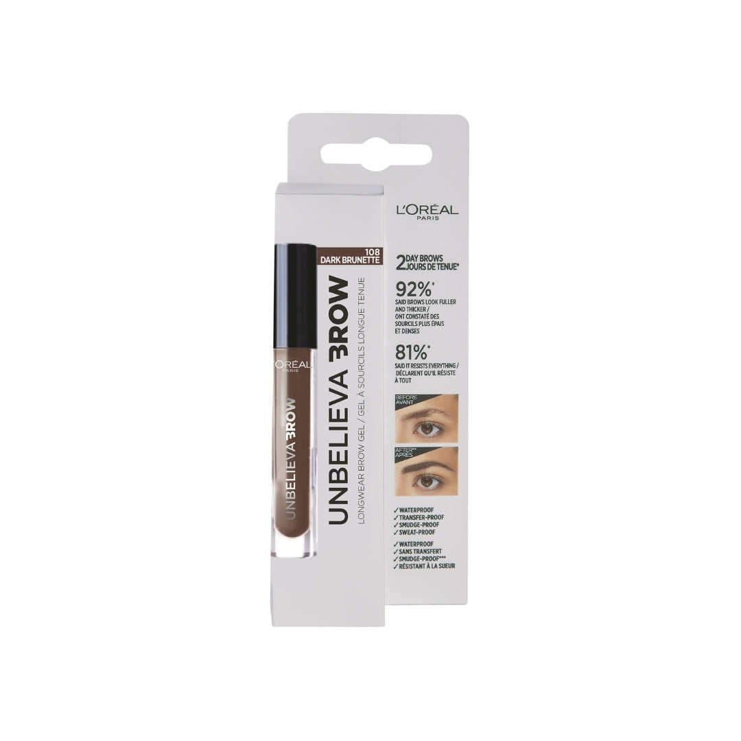 L'Oreal Paris Unbelieva Brow Longwear Gel 3.4mL - 108 Dark Brunette