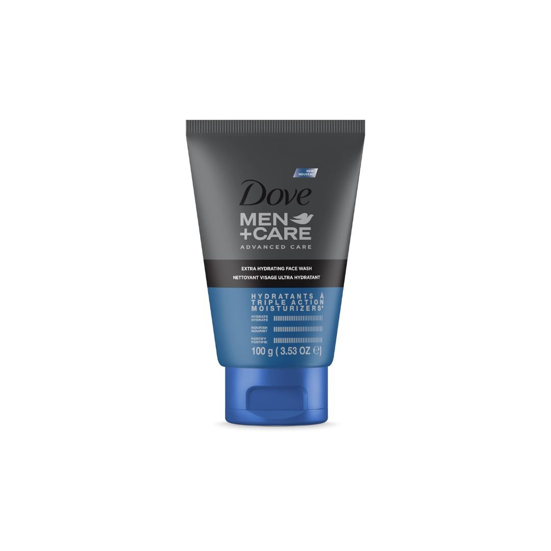 3 x Dove Men+Care Extra Hydrating Face Wash 100g