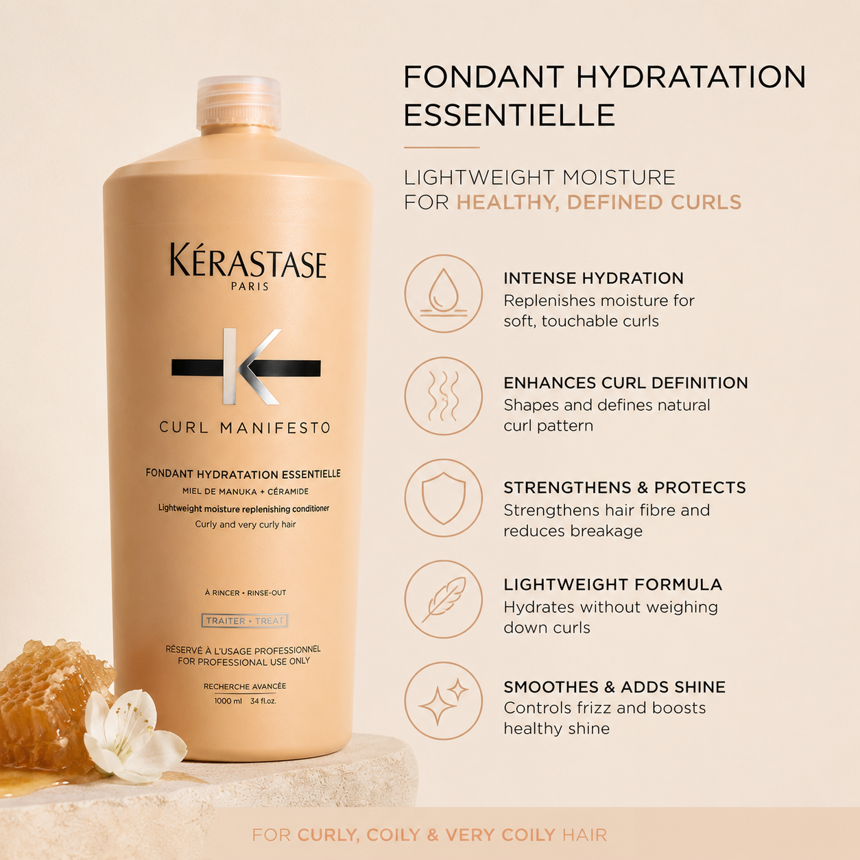 Kerastase Curl Manifesto Fondant Hydratation Essentielle Conditioner 1 Litre/1000mL