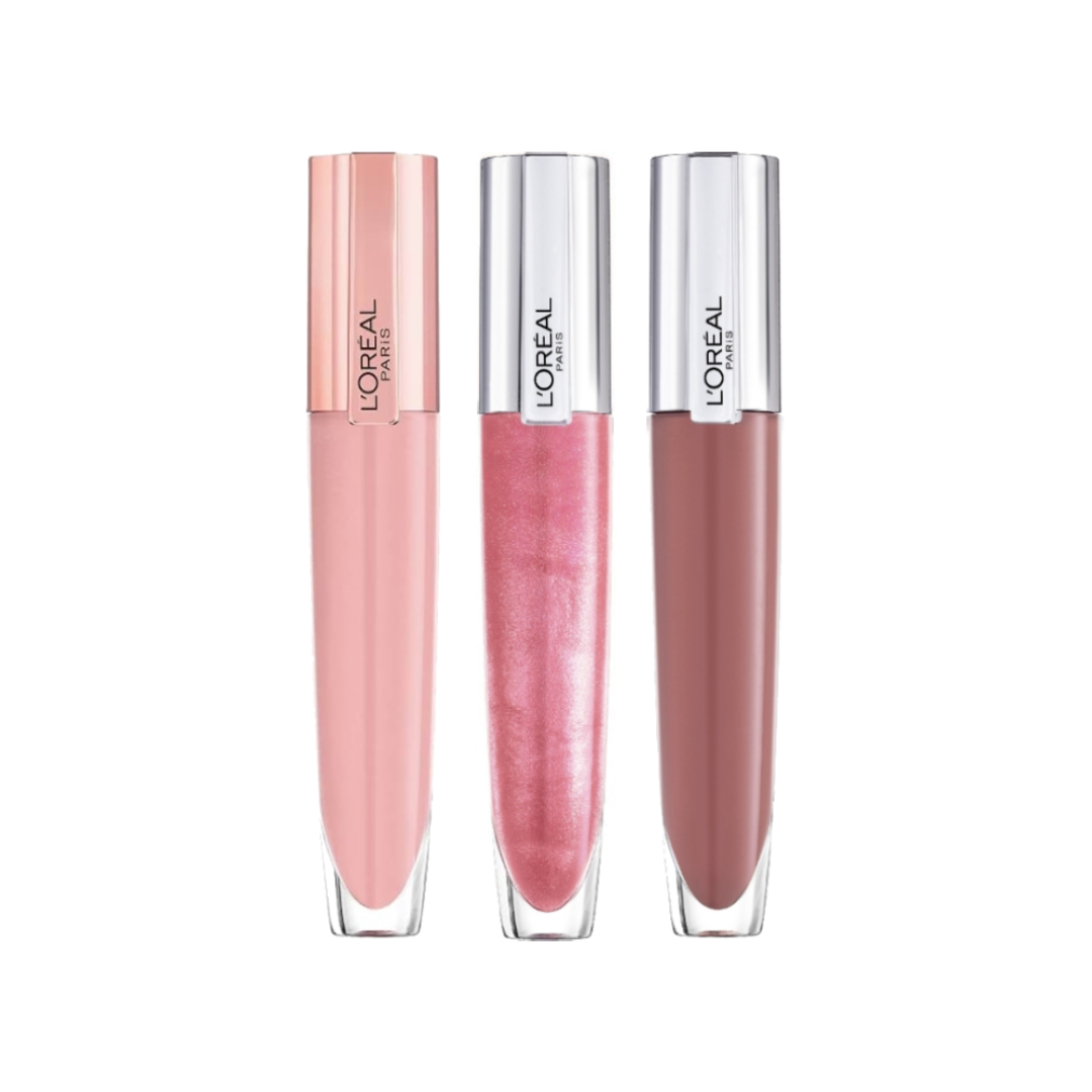 L'Oreal Paris Brilliant Signature Plumping Lip Gloss 3x7mL Set